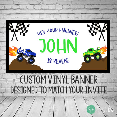 Monster Truck Birthday Banner