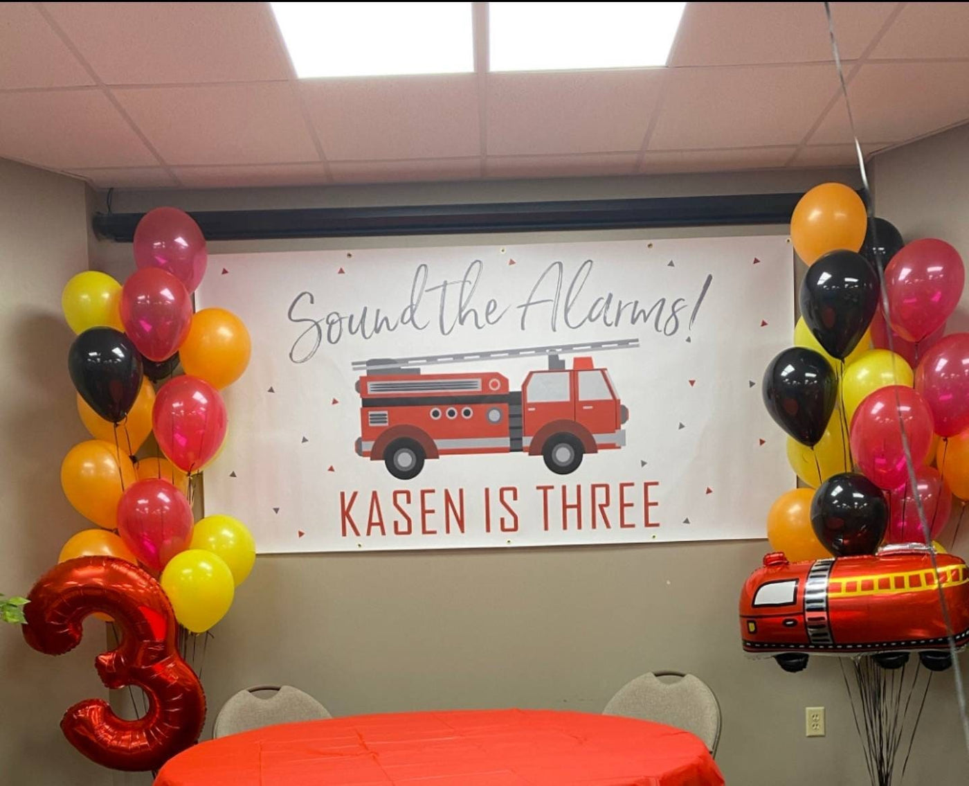 Firetruck Birthday Banner