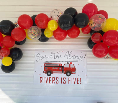 Firetruck Birthday Banner