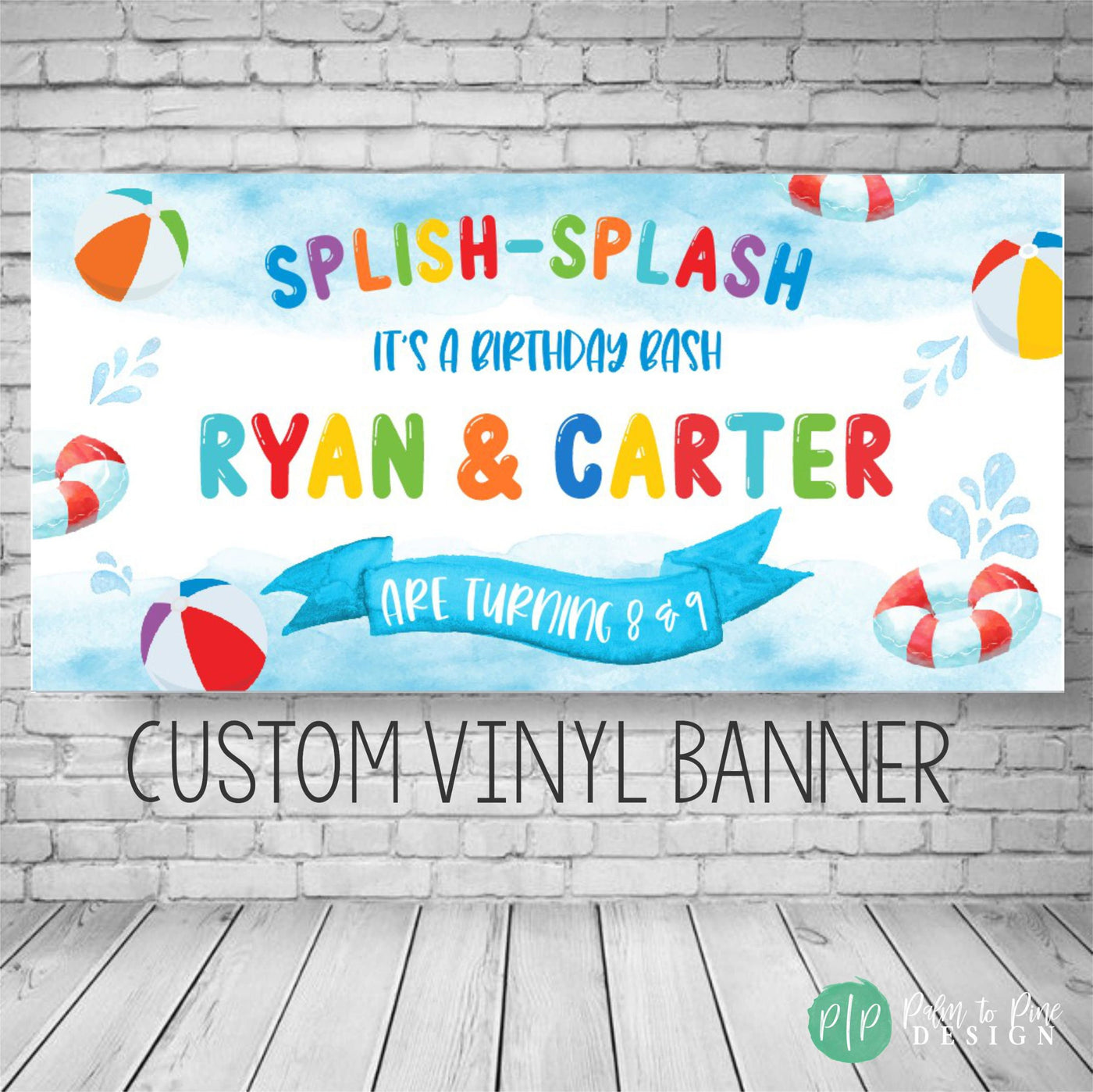 Beach Ball Birthday Banner