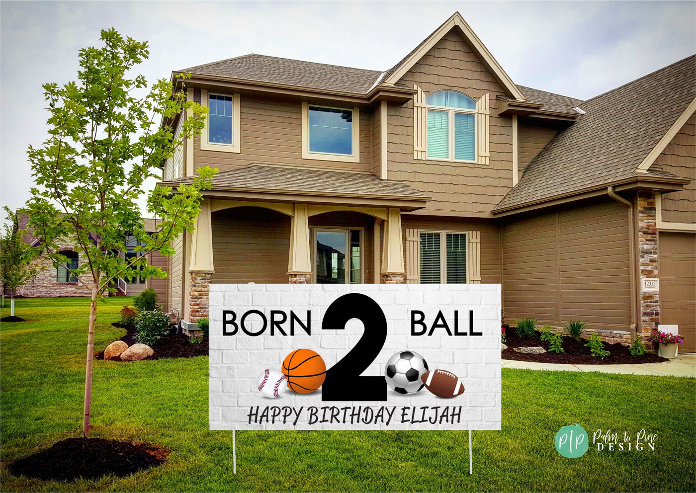 Born 2 Ball sports birthday banner