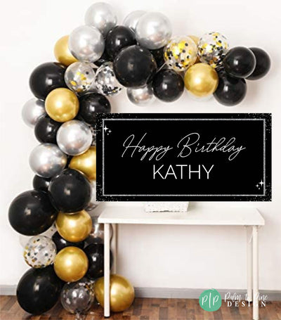 Black and Silver Personalized Banner