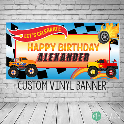 monster jam birthday banner