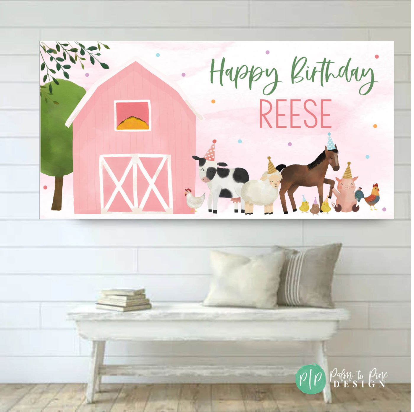 girls farm birthday decor