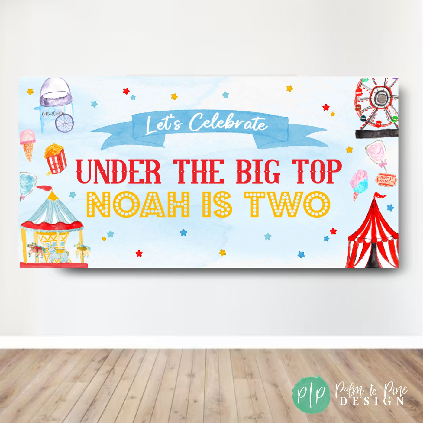 Circus Birthday Party Banner, Custom Carnival Backdrop, Under the Big Top Circus Birthday Party, The Greatest Show Sign, Circus Party Decor