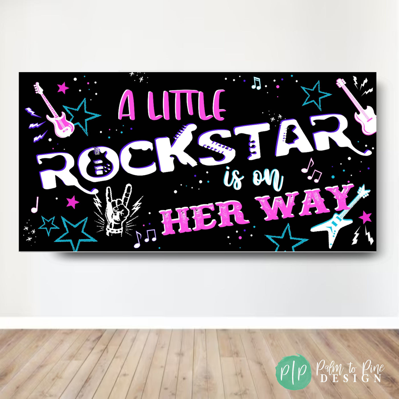 Rockstar Baby Shower Banner, A Little Rockstar Personalized Baby Shower Sign, Rock and Roll baby shower banner, Rockstar baby shower decor