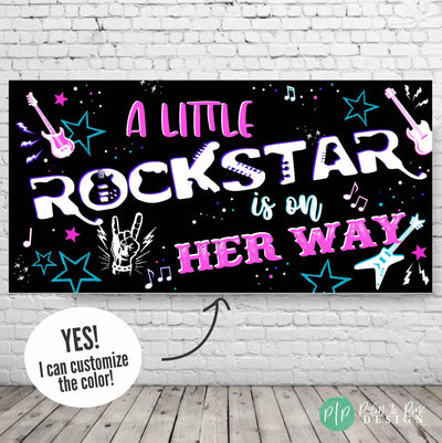rockstar personalized baby shower banner