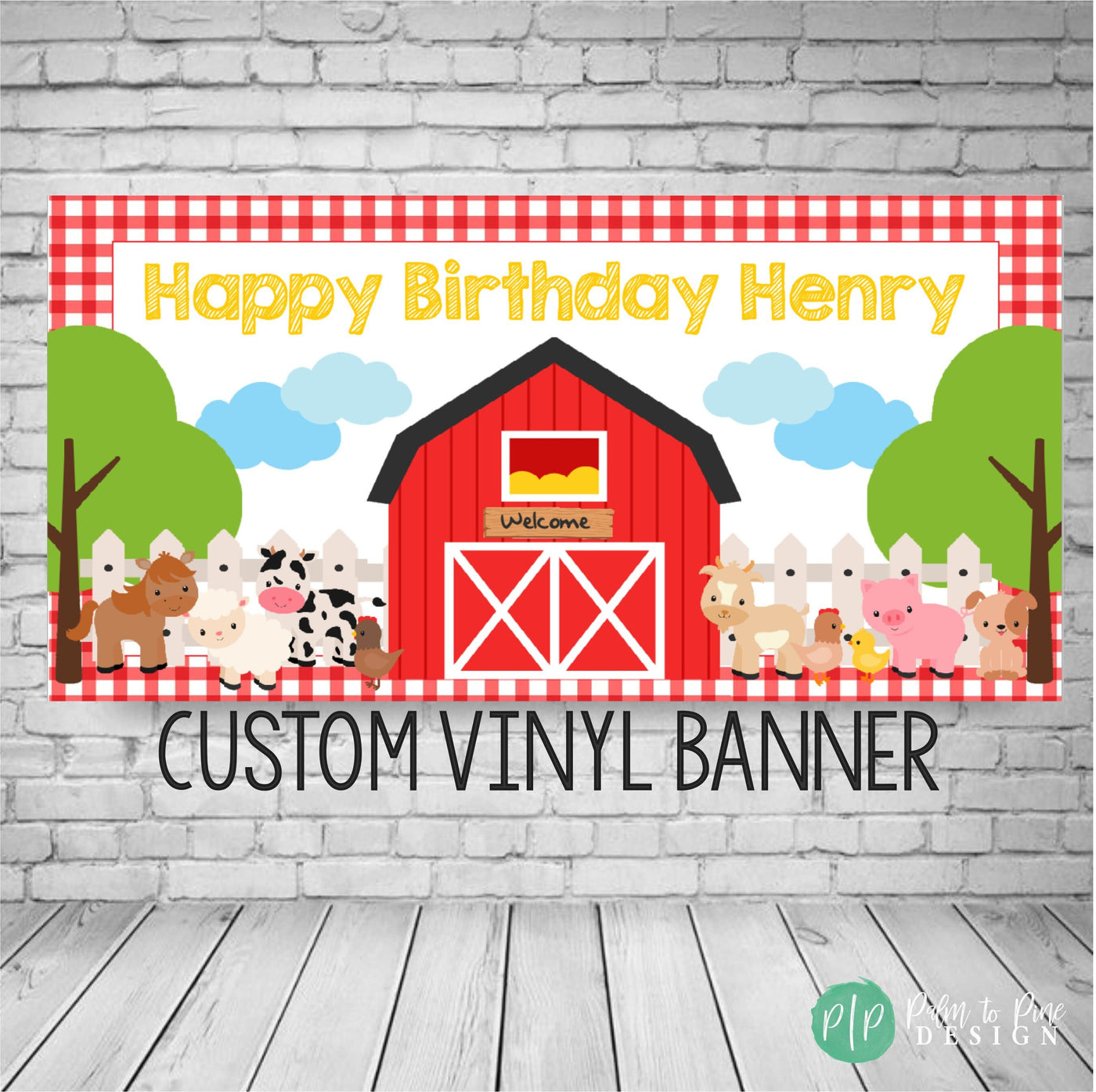 farm birthday banner