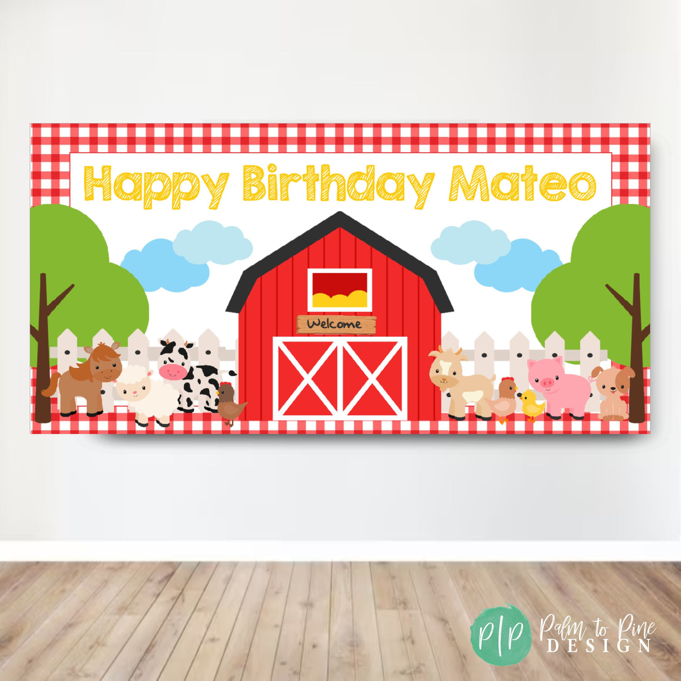 Barnyard Birthday Banner, Custom Farm Birthday Banner for Kids, Farm Birthday Sign, Farm Party Backdrop, Farm Animal Banner Birthday Decor