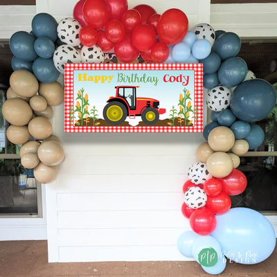 Farm Birthday, Tractor Birthday Banner, Personalized Tractor Party Decor, Tractor Party Birthday Decor, Tractor Banner, Custom Farm Banner