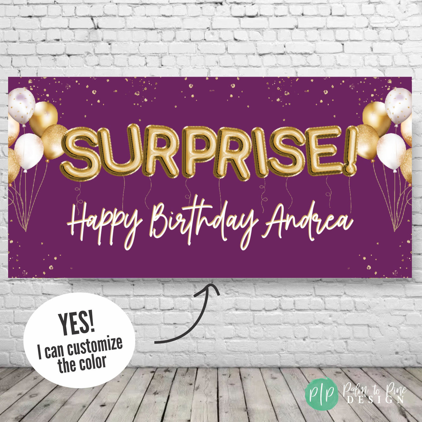 Black and Gold Surprise Party Banner, Black and Gold Birthday Banner, Surprise Birthday Custom Backdrop, Personalized Adult Birthday Banner