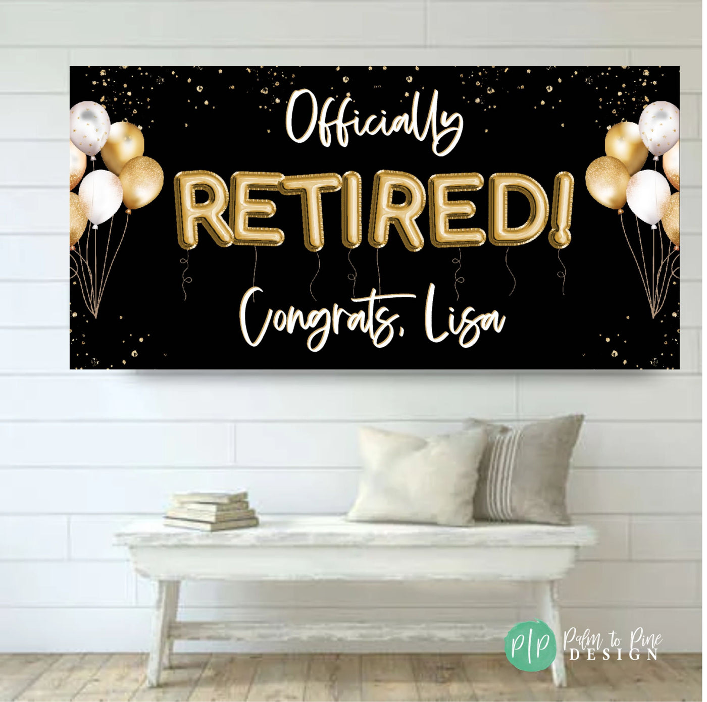 Retirement Balloon Banner, Custom Retirement Celebration Banner, Retirement Sign, Retirement Party Decorations, Retirement Party Backdrop