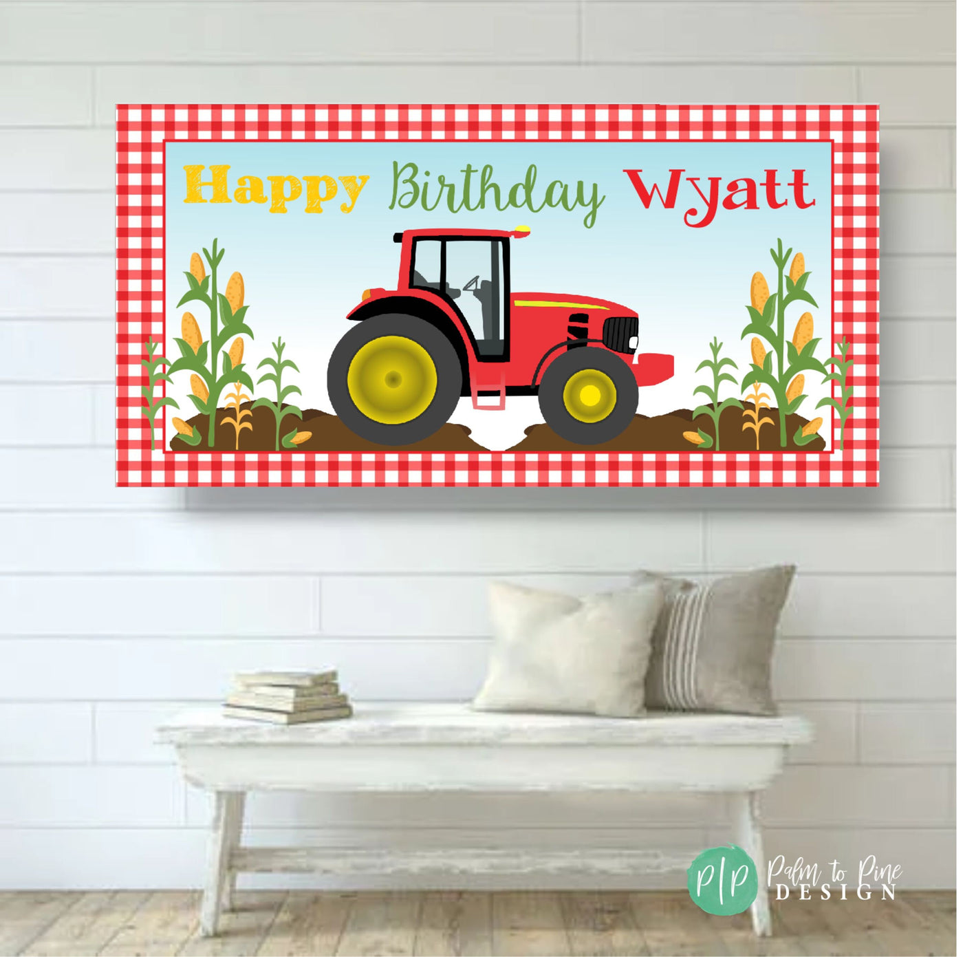 Farm Birthday, Tractor Birthday Banner, Personalized Tractor Party Decor, Tractor Party Birthday Decor, Tractor Banner, Custom Farm Banner