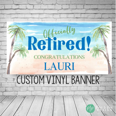 beach theme retirement banner