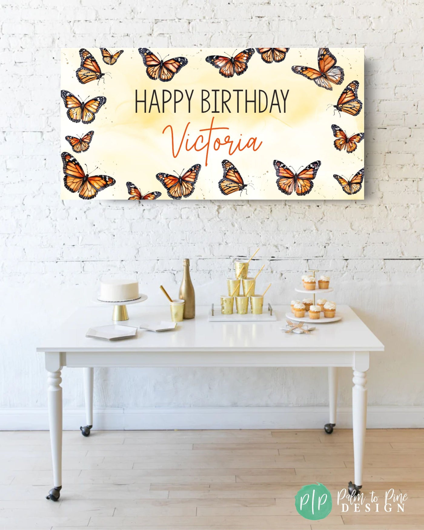 Butterfly Birthday Backdrop, Girls Monarch Butterfly Birthday Decor, Butterfly Birthday Banner, Girls Birthday, Butterfly Party Decorations