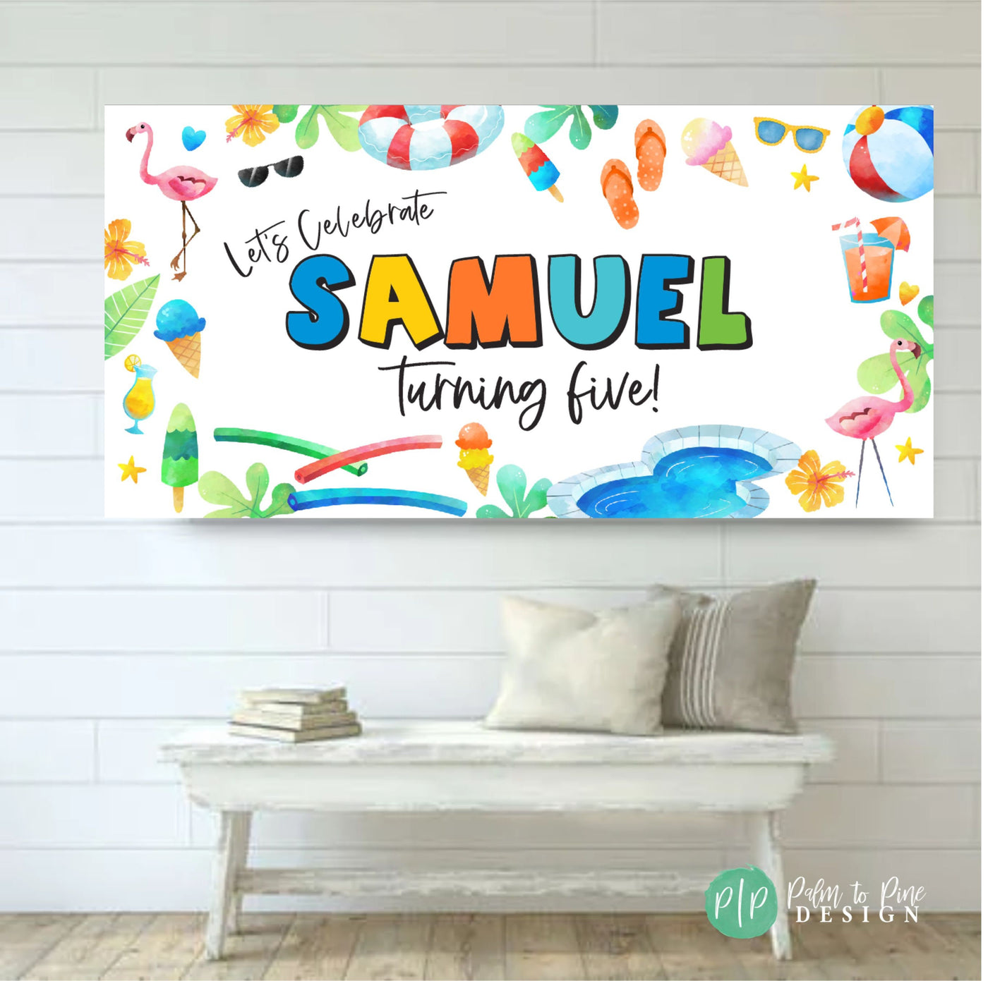 summer birthday personalized sign