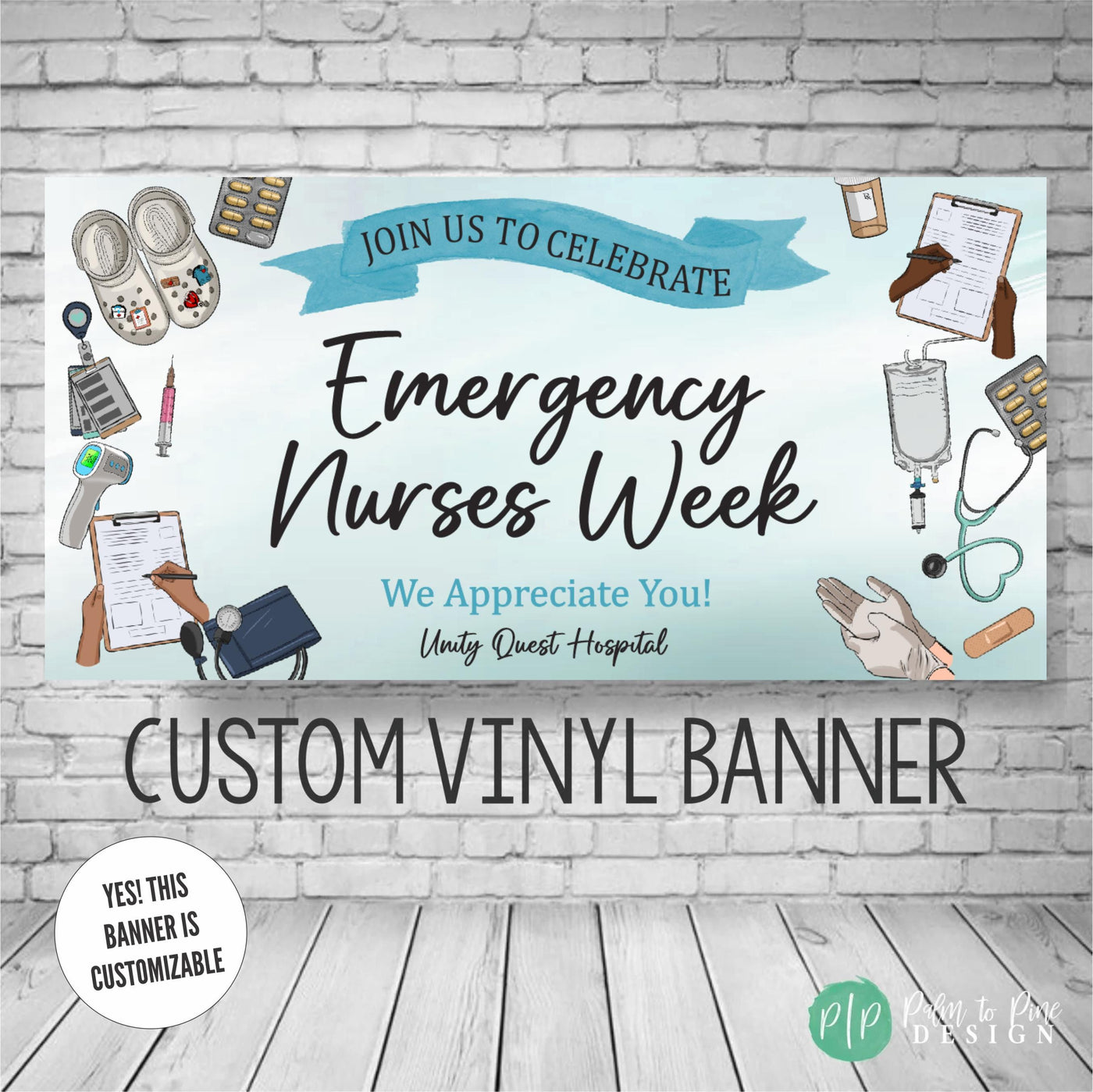 National Emergency Nurses Week Appreciation Decor for hospital or healthcare center with medical equipment clipart