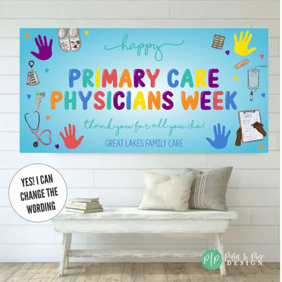 primary care physicians week appreciation banner in lobby