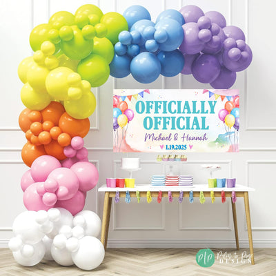 Officially Adopted Banner, Custom Adoption Party Decor, Rainbow Adoption Day Celebration Banner, Officially Official Gotcha Day Party Sign