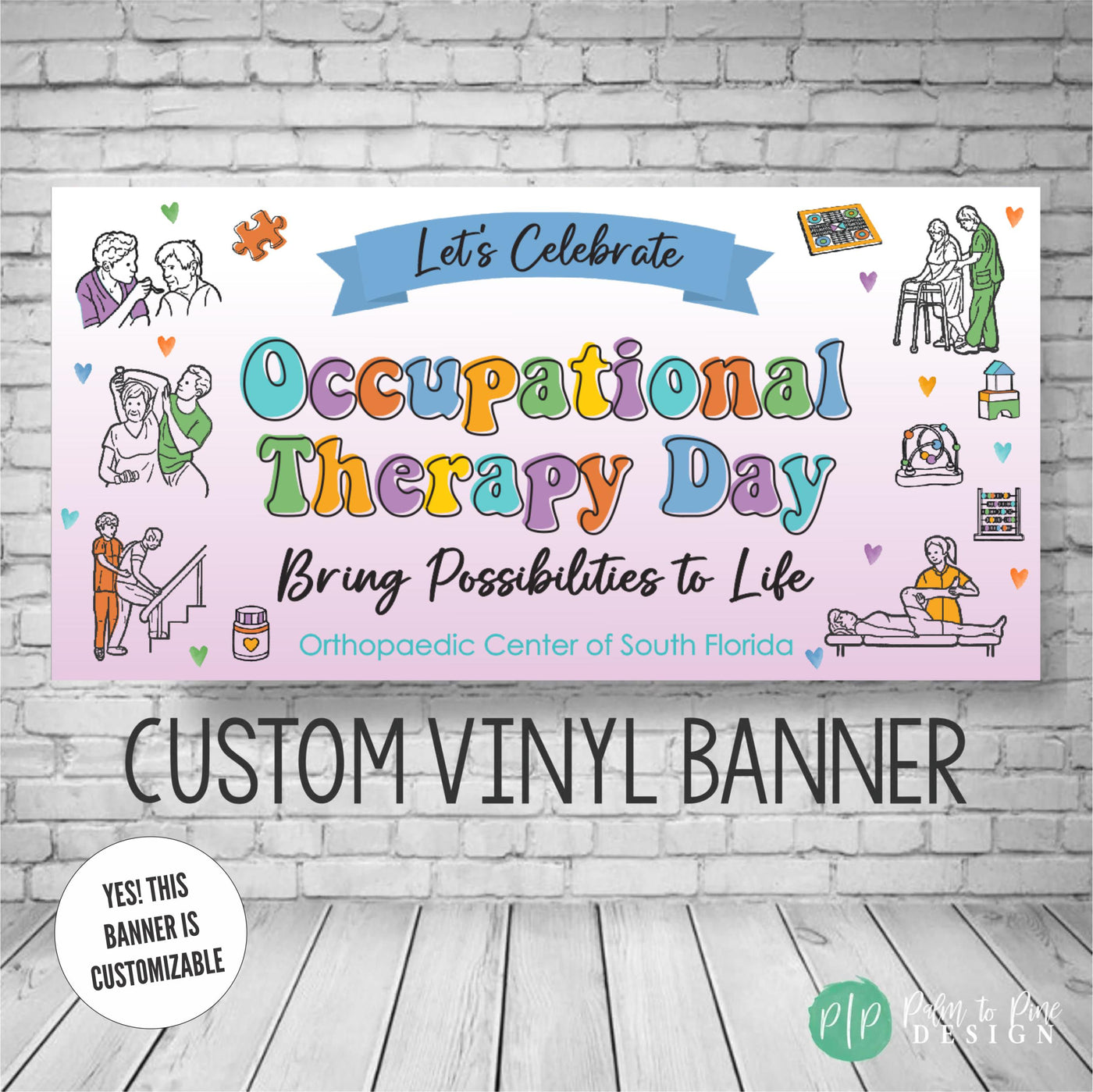 OT Appreciation Banner, Occupational Therapy Day Sign, Personalized Occupational Therapist Banner, OT/PT Appreciation Personalized Backdrop