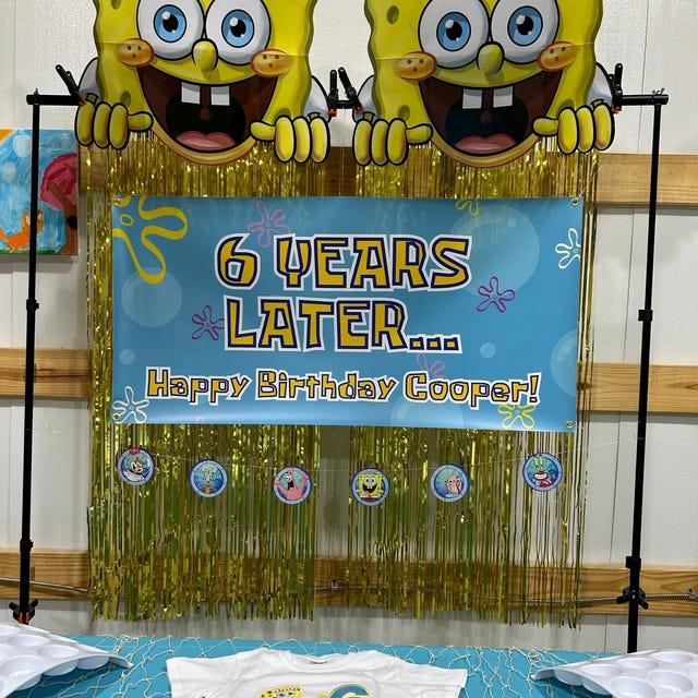 under the sea sponge birthday banner