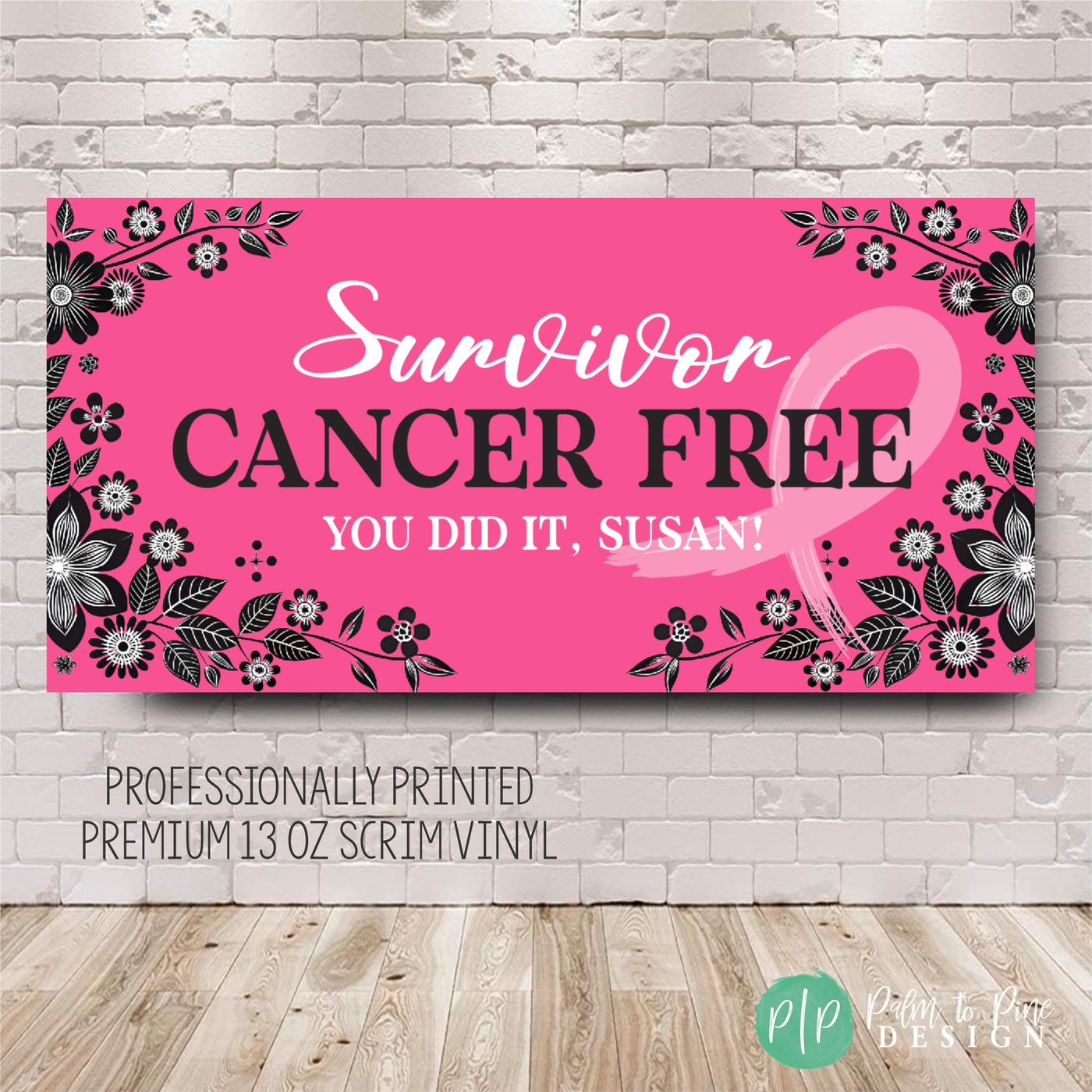 Breast Cancer Survivor Banner, I Beat Cancer Sign, Cancer Free Party Decor, Breast Cancer Walk Banner, Breast Cancer Awareness Sign, Pink