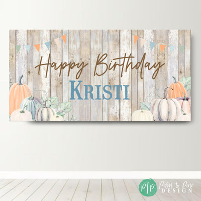 Pumpkin Birthday Banner, Pumpkin Party Decorations, Custom Fall Birthday Backdrop, Fall Birthday Banner, Our Little Pumpkin Decor, Autumn