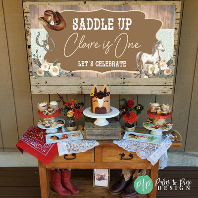 western cowgirl birthday party dessert table