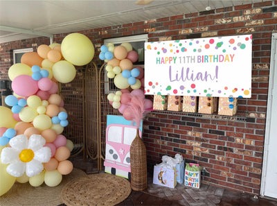 Happy birthday polka dot banner