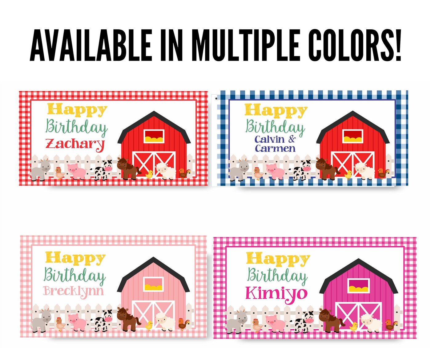 barn birthday party color options