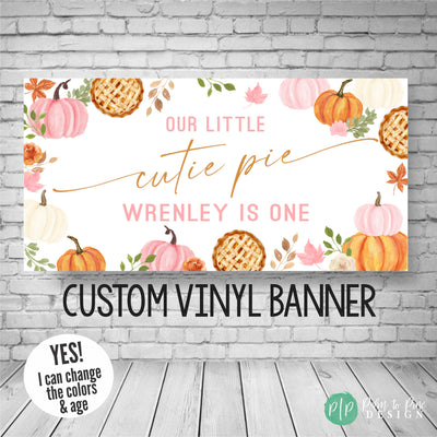 Fall Cutie Pie Birthday Banner for girls