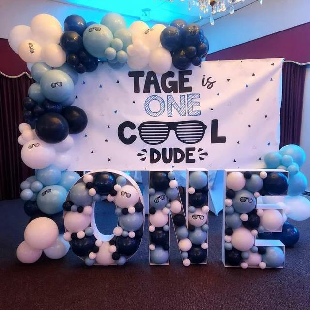 One Cool Dude Birthday Decorations in Blue and Black