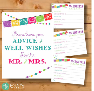 advice cards for bridal shower fiesta