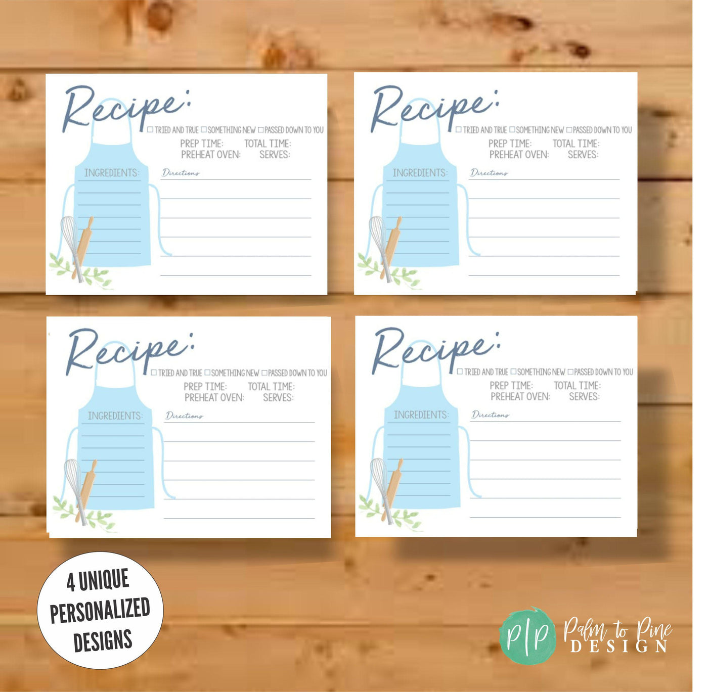 recipe cards for bridal shower activity