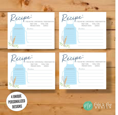 recipe cards for bridal shower activity