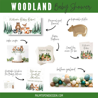 Woodland Themed Baby Shower party decorations