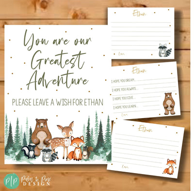 Woodland Animal First Birthday Wishes, Time Capsule 1st Birthday Cards, Woodland Baby Shower Games, Woodland Baby Shower Wishes for Baby