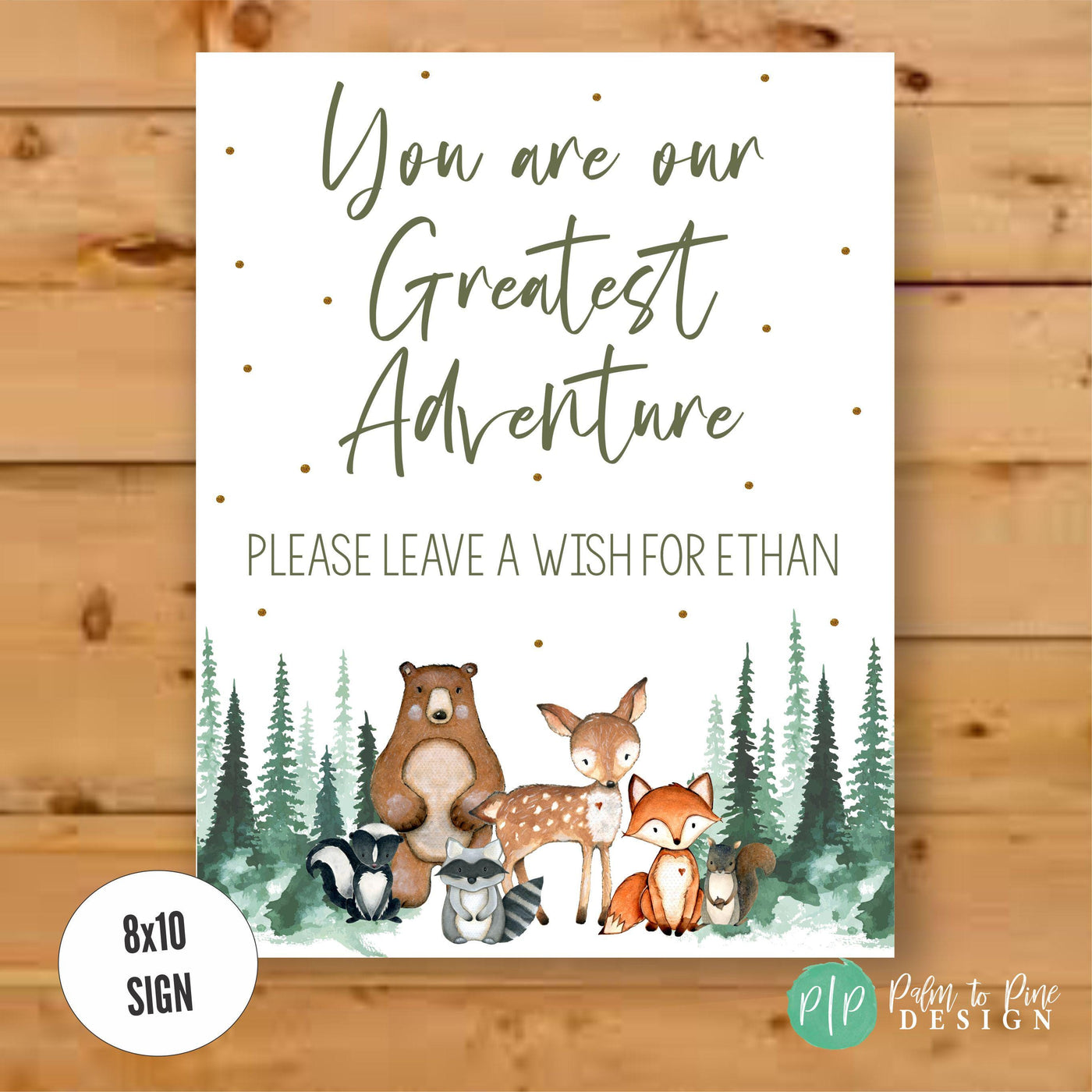 Woodland Critters Baby Shower Game Sign