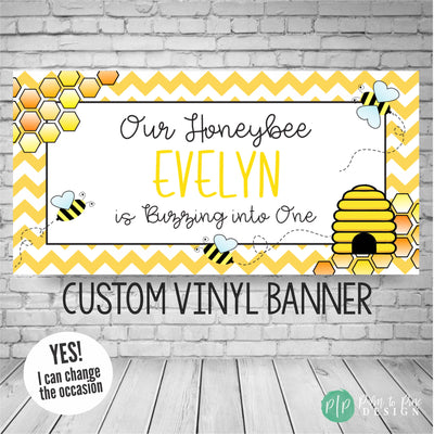 Personalized bumblebee birthday party banner