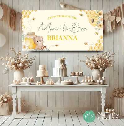 Mom-to-bee baby shower party decorations and dessert table in neutral modern colors