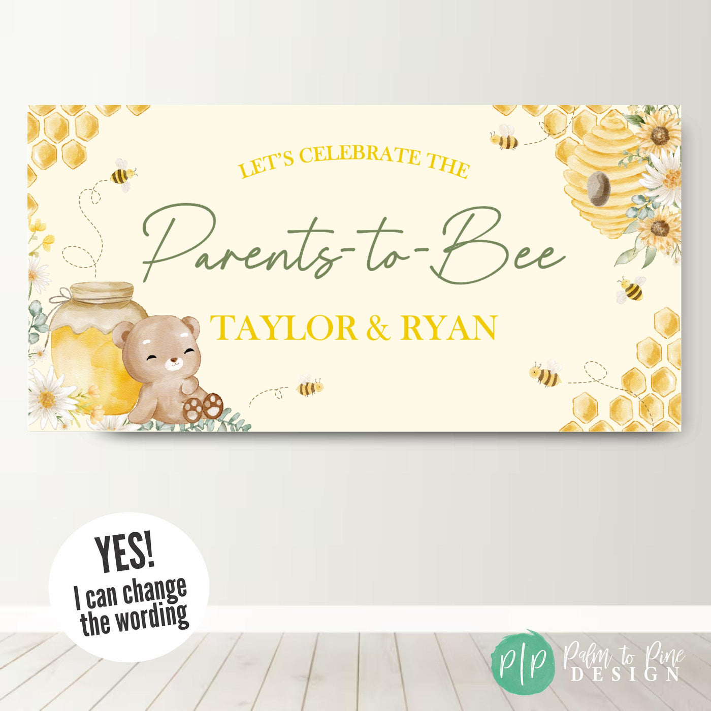 spring bee baby shower with what will be bee design for gender reveal