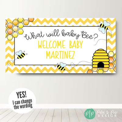 what will it bee baby shower gender reveal banner