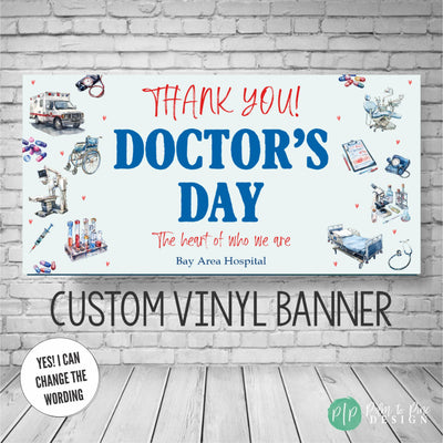 Bright and cheerful appreciation banner designed for medical professionals with uplifting visuals.