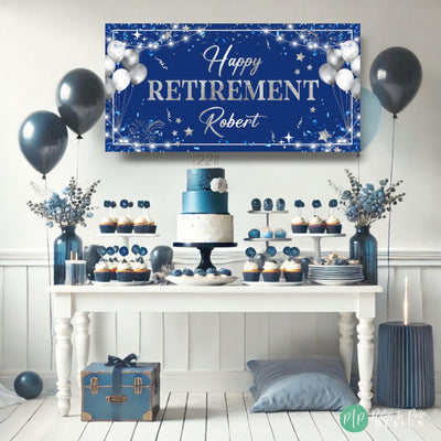 Retirement Personalized Banner, Custom Retirement Celebration Banner, Retirement Sign, Retirement Party Decor, Retirement Party Backdrop