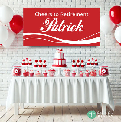 Vintage Retirement Banner, Custom Retirement Celebration Banner, Retirement Sign, Retirement Party Decorations, Retirement Party Backdrop