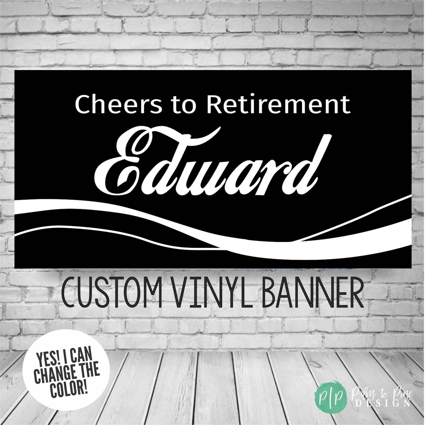 custom vintage black retirement banner