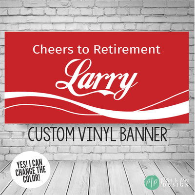 personalized vintage red retirement banner