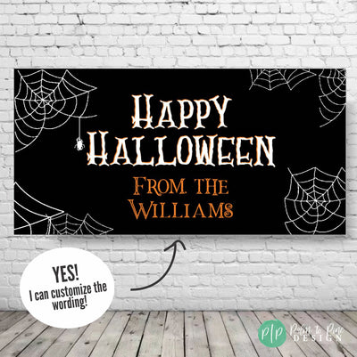 Halloween Birthday Banner, Halloween Party, Spider Web Halloween Birthday Party, Halloween Party Decorations, Spooktacular Halloween Banner