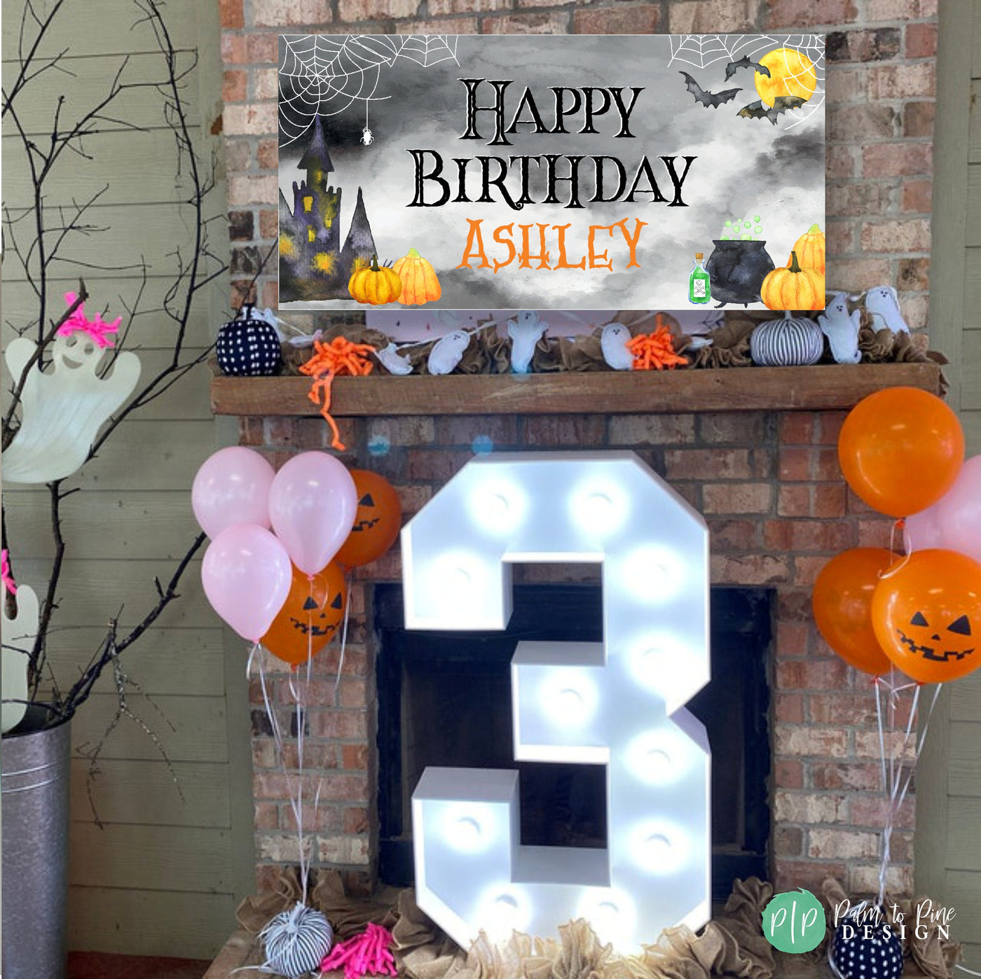 Halloween Birthday Banner, Personalized Haunted Halloween Sign, Halloween Party Decorations, Haunted House Banner, Halloween Birthday Decor