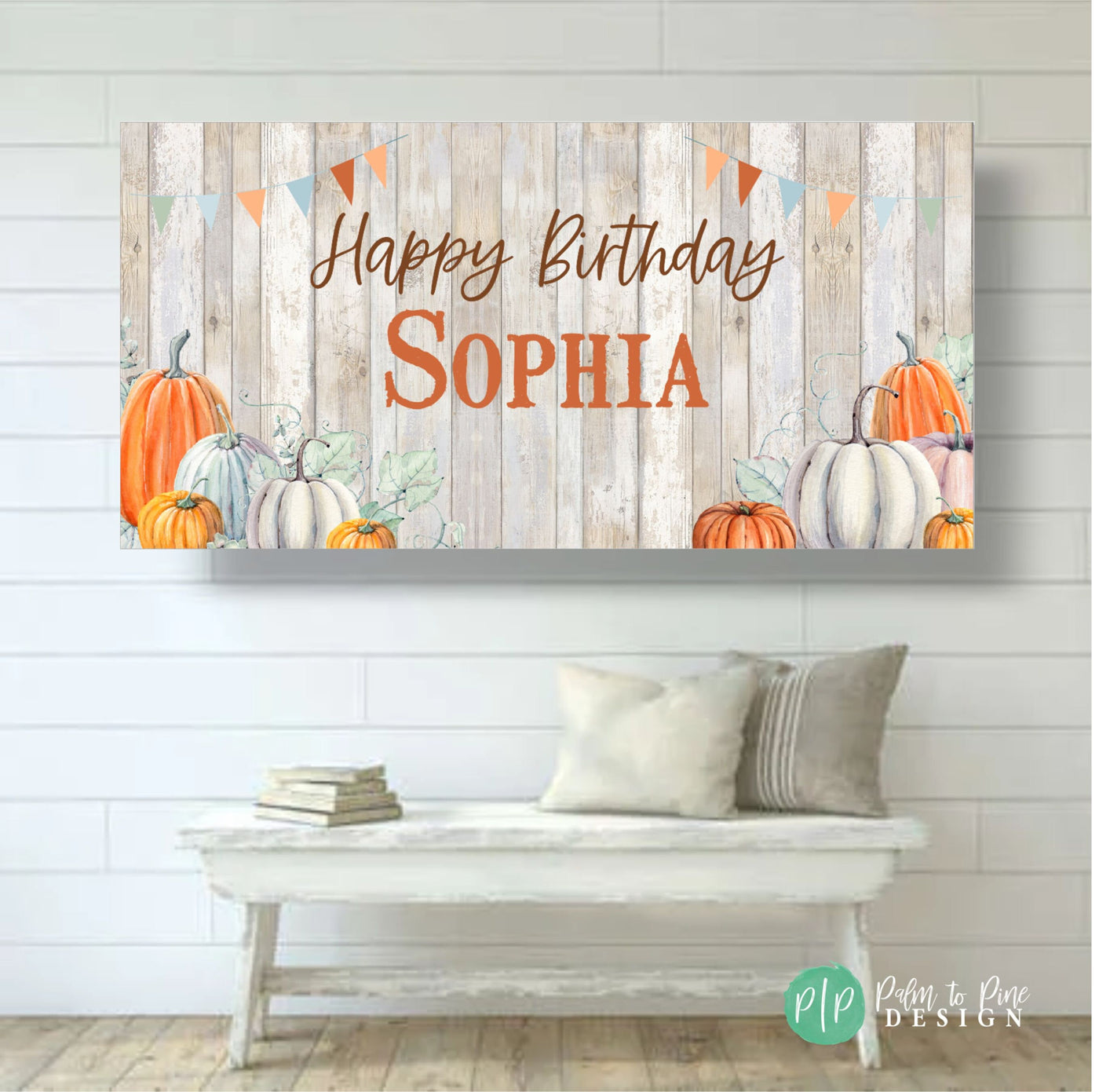 Custom Fall Birthday Backdrop, Fall Birthday Decorations, Fall Birthday Banner, Festive Thanksgiving Party, Fall Pumpkin Birthday Banner